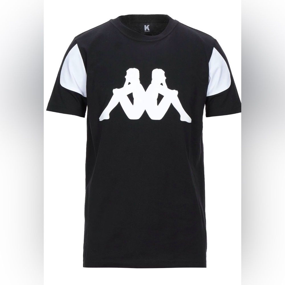 Kappa Kontroll Men’s Black and White Tee Size M